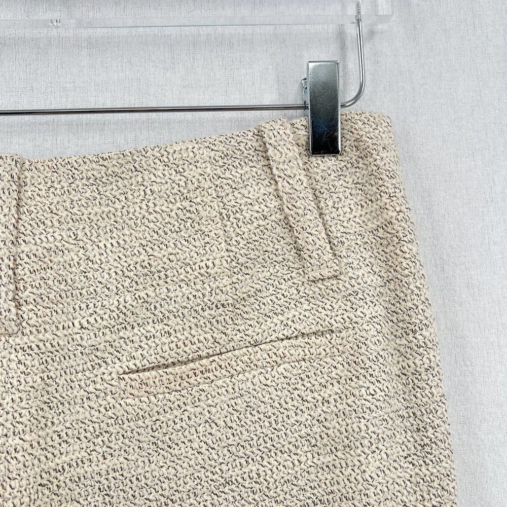 ALICE + OLIVIA Pants Womens 4 Cream Black Textured Tweed Knit Slim Trouser NWT - Picture 5 of 8